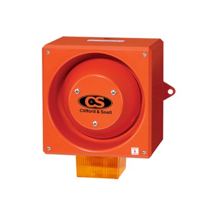 Clifford & Snell YL80 Series Amber Sounder Beacon, 230 V ac, IP66, Wall Mount, 116dB at 1 Metre [YL80/NL/A/RF/WR]; 103-992