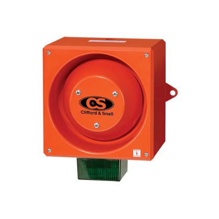 Clifford & Snell YL80 Series Green Sounder Beacon, 230 V ac, IP66, Wall Mount, 116dB at 1 Metre [YL80/NL/G/RF/WR]; 103-995