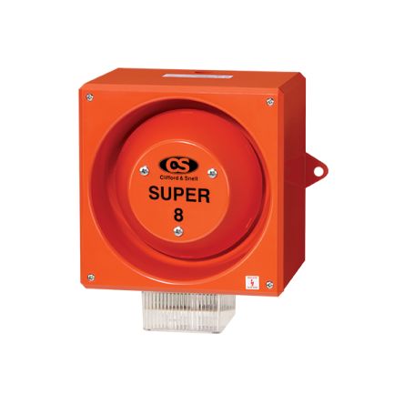 Clifford & Snell YL80 Super Series Clear Sounder Beacon, 24 V dc, IP66, Wall Mount, 120dB at 1 Metre [YL80/DL/C/RF/SU/WR]; 104-009