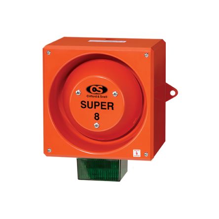 Clifford & Snell YL80 Super Series Green Sounder Beacon, 48 V dc, IP66, Wall Mount, 120dB at 1 Metre [YL80/FL/G/RF/SU/WR]; 104-016