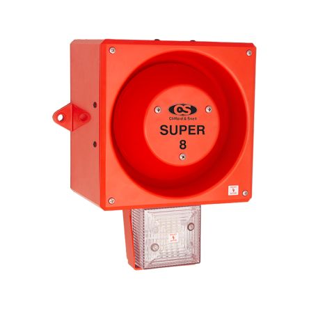 Clifford & Snell YL80 Super Hi Vis Series Clear Sounder Beacon, 24 V dc, IP66, Wall Mount, 120dB at 1 Metre [YL80/DL/C/RF/HV/SU/WR]; 104-050