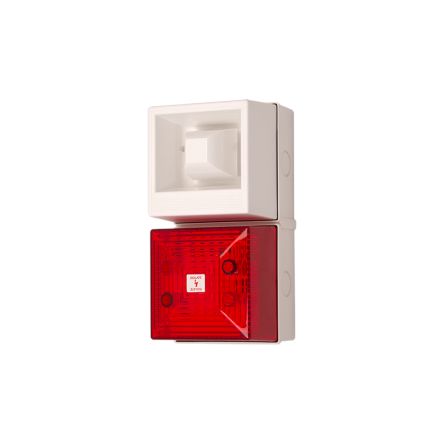 Clifford & Snell YL40 Series Red Sounder Beacon, 24 V dc, IP65, Wall Mount, 108dB at 1 Metre [YL40/DL/R/25/WN/WR]; 104-071