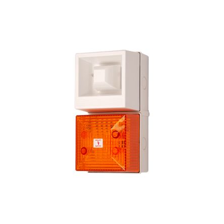 Clifford & Snell YL40 Series Amber Sounder Beacon, 24 V dc, IP65, Wall Mount, 108dB at 1 Metre [YL40/DL/A/25/WN/WR(2)]; 104-080