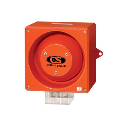 Clifford & Snell YL80 Series Clear Sounder Beacon, 115 V ac, IP66, Wall Mount, 116dB at 1 Metre [YL80/LL/C/RF/WR]; 104-141