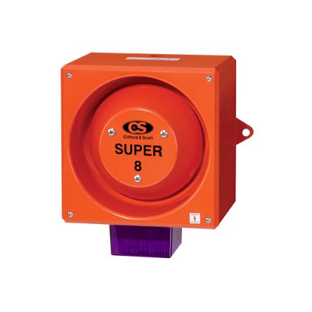 Clifford & Snell YL80 Super Series Magenta Sounder Beacon, 230 V ac, IP66, Wall Mount, 120dB at 1 Metre [YL80/NL/M/RF/SU/WR]; 104-164