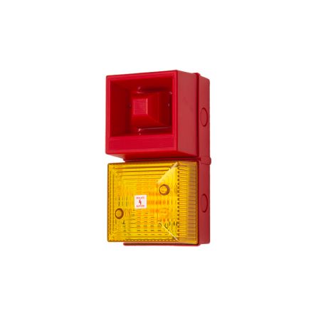 Clifford & Snell YL40 Series Yellow Sounder Beacon, 24 V dc, IP65, Wall Mount, 108dB at 1 Metre [YL40/DL/Y/25/RN/WR]; 104-239