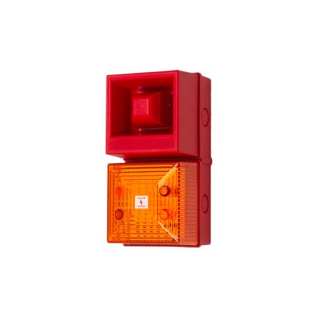 Clifford & Snell YL40 Series Amber Sounder Beacon, 24 V dc, IP65, Wall Mount, 108dB at 1 Metre [YL40/DL/A/25/RN/WR(2)]; 104-241