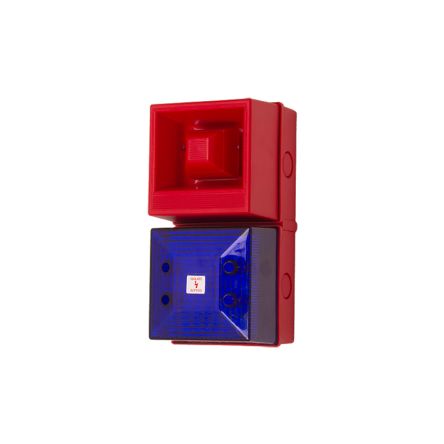 Clifford & Snell YL40 Series Blue Sounder Beacon, 24 V dc, IP65, Wall Mount, 108dB at 1 Metre [YL40/DL/B/25/RN/WR(2)]; 104-245