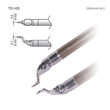 Hakko FX-9705 0.5 mm, 0.7 mm Micro Fine Soldering Iron Tip for use with FX-9705 [T51-I05]; 106-201