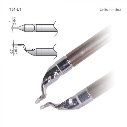 Hakko FX-9705 0.7 mm, 1 mm Soldering Iron Tip for use with FX-9705 [T51-L1]; 106-203