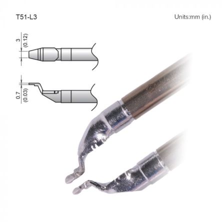 Hakko FX-9705 0.7 mm, 3 mm Soldering Iron Tip for use with FX-9705 [T51-L3]; 106-204