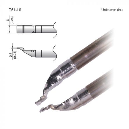 Hakko FX-9705 0.7 mm, 6 mm Soldering Iron Tip for use with FX-9705 [T51-L6]; 106-205