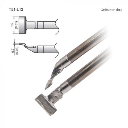 Hakko FX-9705 0.7 mm, 13 mm Soldering Iron Tip for use with FX-9705 [T51-L13]; 106-210