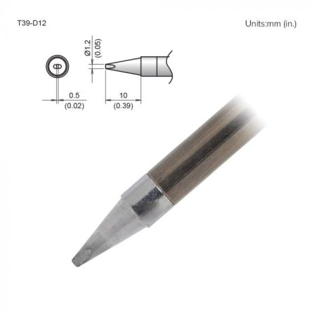 Hakko FX-9701/9702 1.2 mm Chisel Soldering Iron Tip for use with FX-9701, FX-9702 [T39-D12]; 106-264