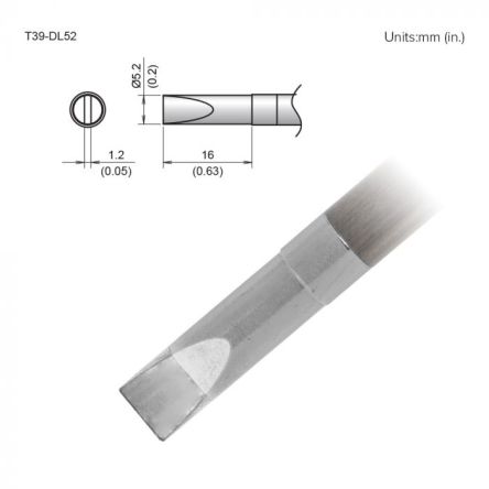 Hakko FX-9701/9702 5.2 mm Chisel Soldering Iron Tip for use with FX-9701, FX-9702 [T39-DL52]; 106-275