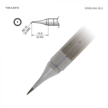 Hakko FX-9701/9702 R0.15 mm Micro Fine Soldering Iron Tip for use with FX-9701, FX-9702 [T39-ILS015]; 106-282