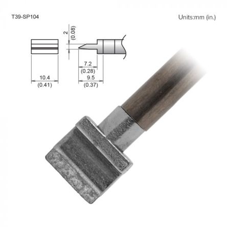 Hakko FX-9701/9702 2 x 10.5 mm Spatula Soldering Iron Tip for use with FX-9701, FX-9702 [T39-SP104]; 106-283