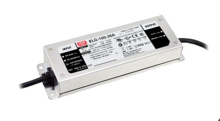 MEAN WELL LED Driver, 24V Output, 100W Output, 4A Output, Constant Current / Constant Voltage [ELG-100-24]; 106-572
