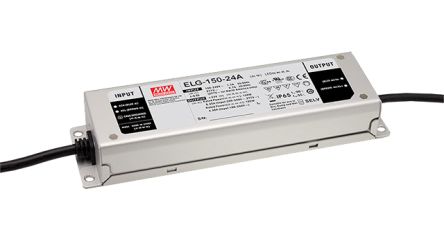 MEAN WELL LED Driver, 24V Output, 150W Output, 6.25A Output, Constant Current / Constant Voltage [ELG-150-24]; 106-594