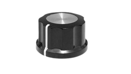 RS PRO 27mm Black Potentiometer Knob for 6.4mm Shaft [0]; 107-856