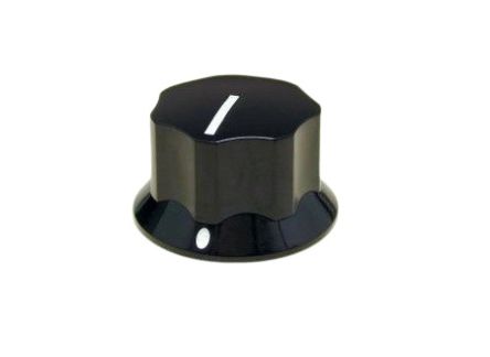 RS PRO 25.3mm Black Potentiometer Knob for 6.4mm Shaft [0]; 107-857