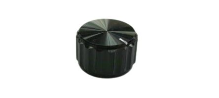 RS PRO 25mm Black Potentiometer Knob for 6.4mm Shaft [0]; 107-866