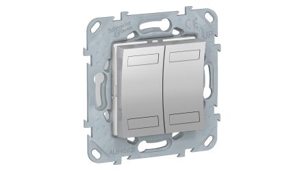 Schneider Electric Grey 2 Gang Key Operated Socket Switch [NU553130]; 110-335