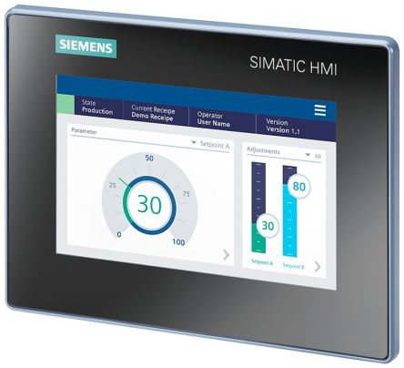 Siemens SIMATIC HMI Unified Basic Series SIMATIC HMI Panel - 7 in, TFT Display, 800 x 480 [6AV2123-3GB32-0AW0]; 113-898