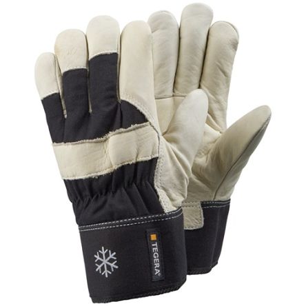 Tegera TEGERA Beige, Black Leather Cold Resistant Work Gloves, Size 11 [203-11]; 115-530