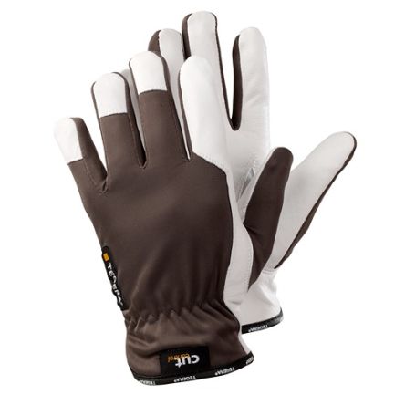 Tegera TEGERA Grey, White Leather Cut Resistant Work Gloves, Size 8 [215-8]; 115-794