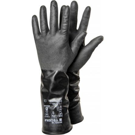 Tegera TEGERA Black Chemical Resistant Work Gloves, Size 10, Butyl Coating [16-10]; 115-814