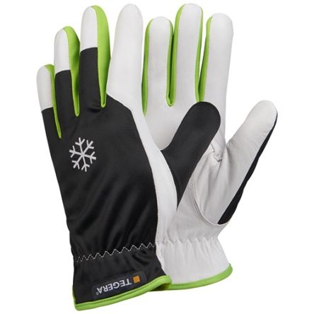 Tegera TEGERA Black, Green, White Leather Assembly Work Gloves, Size 7 [235-7]; 116-384