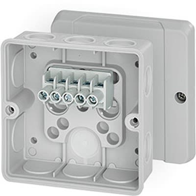 HENSEL DE Series Grey Polycarbonate Junction Box, IP55, 55 x 98 x 98mm [DE 9345]; 116-973