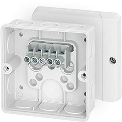 HENSEL DE Series White Polycarbonate Junction Box, IP55, 55 x 98 x 98mm [DE 9346]; 116-977