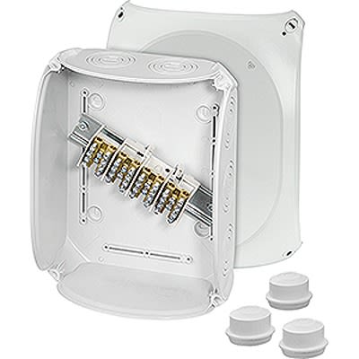 HENSEL DK Series Grey Polycarbonate Junction Box, IP55, IP66, 112 x 255 x 205mm [DK 2524 S]; 116-983