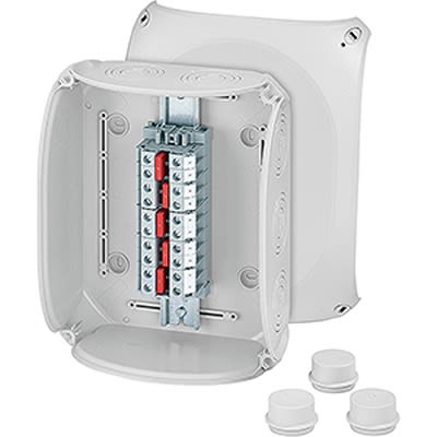 HENSEL DK Series Grey Polycarbonate Junction Box, IP55, IP66, 112 x 255 x 205mm [DK 2516 A]; 117-104