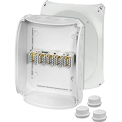 HENSEL DK Series Grey Polycarbonate Junction Box, IP55, IP66, 122 x 295 x 225mm [DK 3525 S]; 117-124