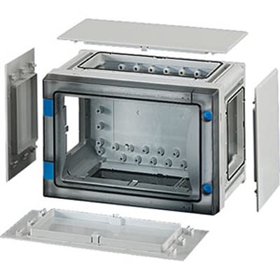 HENSEL FP Series Grey, Transparent Polycarbonate Junction Box, IP65, 163 x 276 x 186mm [FP 0101]; 117-229