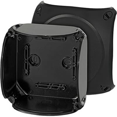 HENSEL EB Series Black Polycarbonate Junction Box, IP66, 130 x 130 x 77mm [EB 06 B]; 117-337