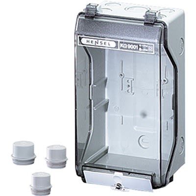 HENSEL KG Series Grey Polystyrene Junction Box, IP55, IP66, 95 x 101 x 205mm [KG 9001]; 117-392