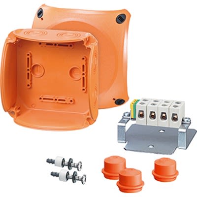 HENSEL Fk Series Orange Polycarbonate Junction Box, IP66, 77 x 130 x 130mm [FK 0606]; 117-446