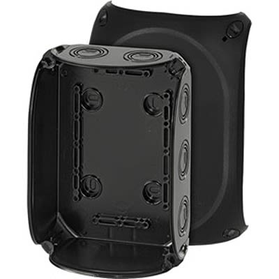HENSEL KF Series Black Polycarbonate Junction Box, IP66, IP67, IP69, 77 x 180 x 130mm [KF 1000 B]; 117-504