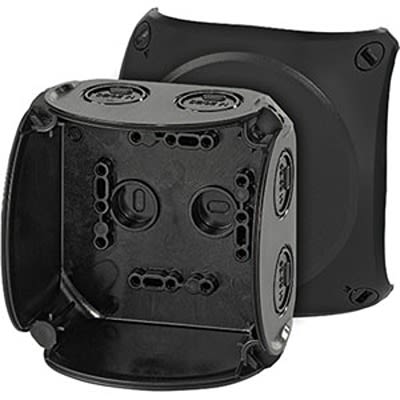 HENSEL KF Series Black Polycarbonate Junction Box, IP66, IP67, IP69, 70 x 104 x104mm [KF 0400 B]; 117-575