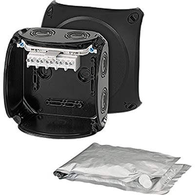 HENSEL WP Series Black Polycarbonate Junction Box, IP68, 77 x 130 x 130mm [WP 0604 B]; 117-636