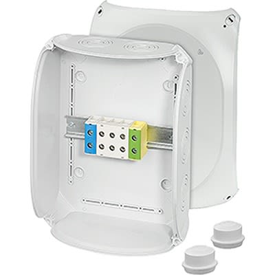 HENSEL KF Series Grey Polycarbonate Junction Box, IP66, IP67, IP69, 5 Terminals, 122 x 295 x 225mm [KF 3550 A]; 117-817