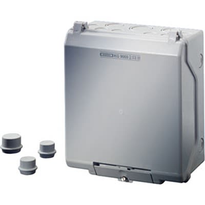 HENSEL KG Series Grey Polystyrene Junction Box, IP55, IP66, 95 x 182 x 205mm [KG 9003 IN]; 117-832