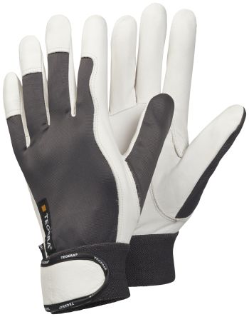 Tegera TEGERA Grey, White Leather Assembly Work Gloves, Size 6 [116-6]; 118-598