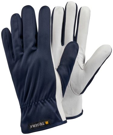 Tegera TEGERA Blue, White Leather Fine Assembly Work Gloves, Size 7 [124-7]; 118-604