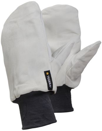 Tegera TEGERA Black, White Leather Abrasion Resistant Work Gloves, Size 11 [10-11]; 118-646