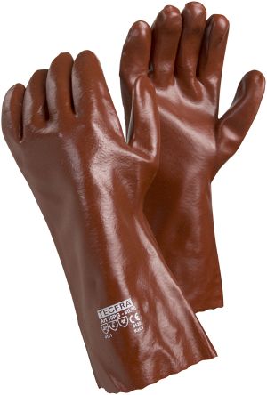 Tegera TEGERA Red Cotton Chemical Resistant Work Gloves, Size 10, PVC Coating [10PG-10]; 118-679